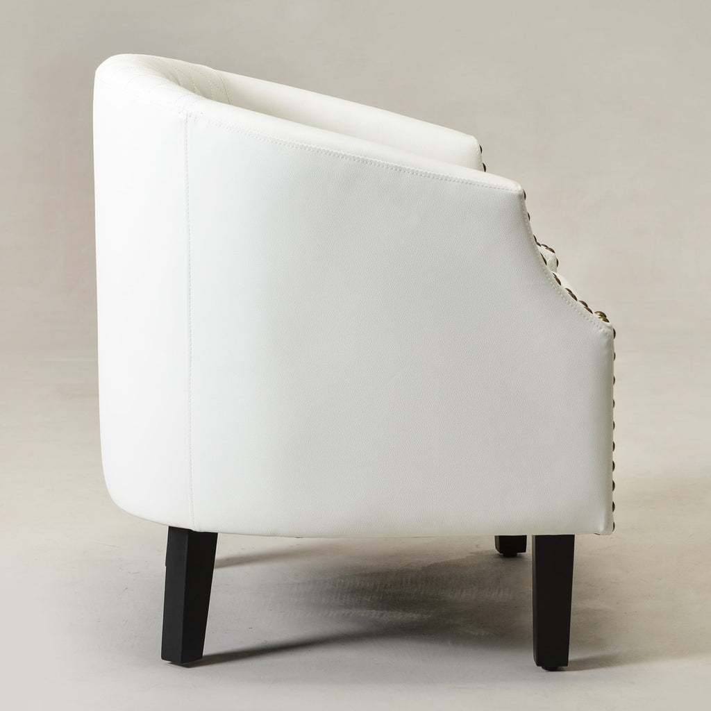 Louis Faux Leather Tufted Club Chair