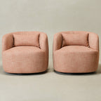 Ashlie Linen Swivel Barrel Chair