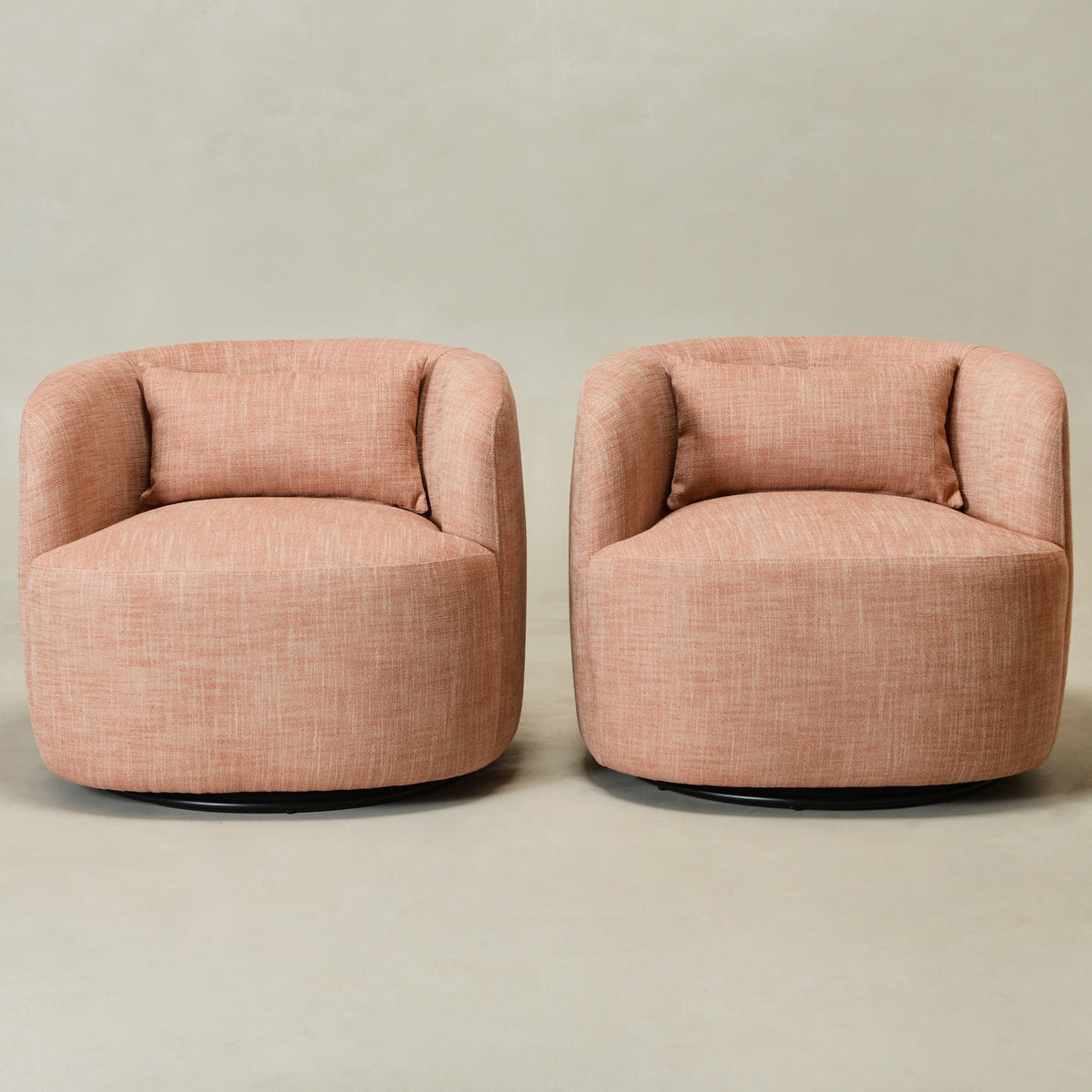 Ashlie Linen Swivel Barrel Chair