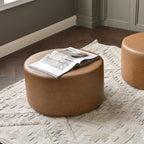 Elof Faux Leather Ottoman