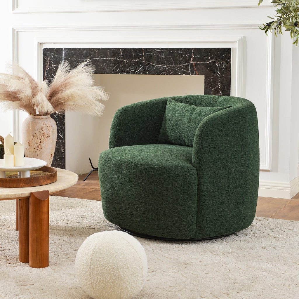 Ashlie Bouclé Swivel Barrel Chair