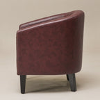 Logan Faux Leather Tufted Club Chair