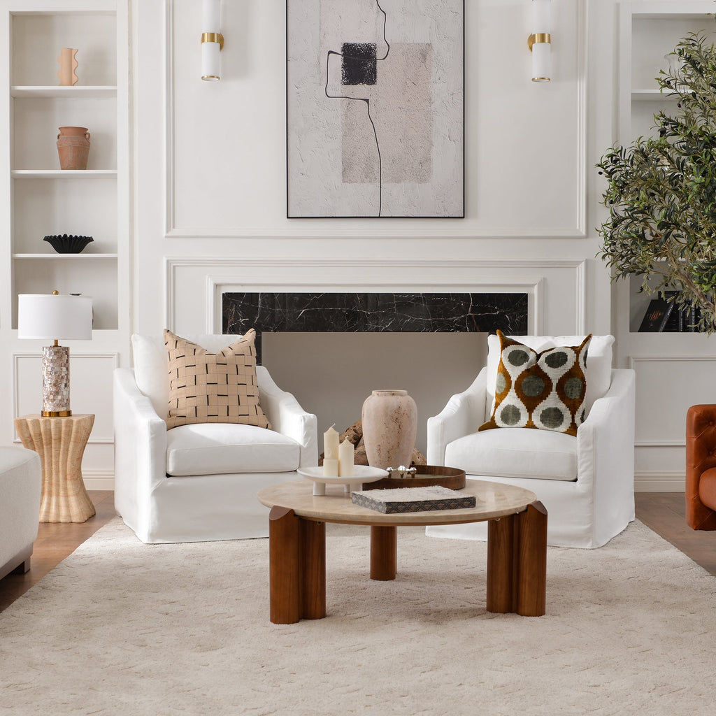 Charles Slipcover Swivel Barrel Chair