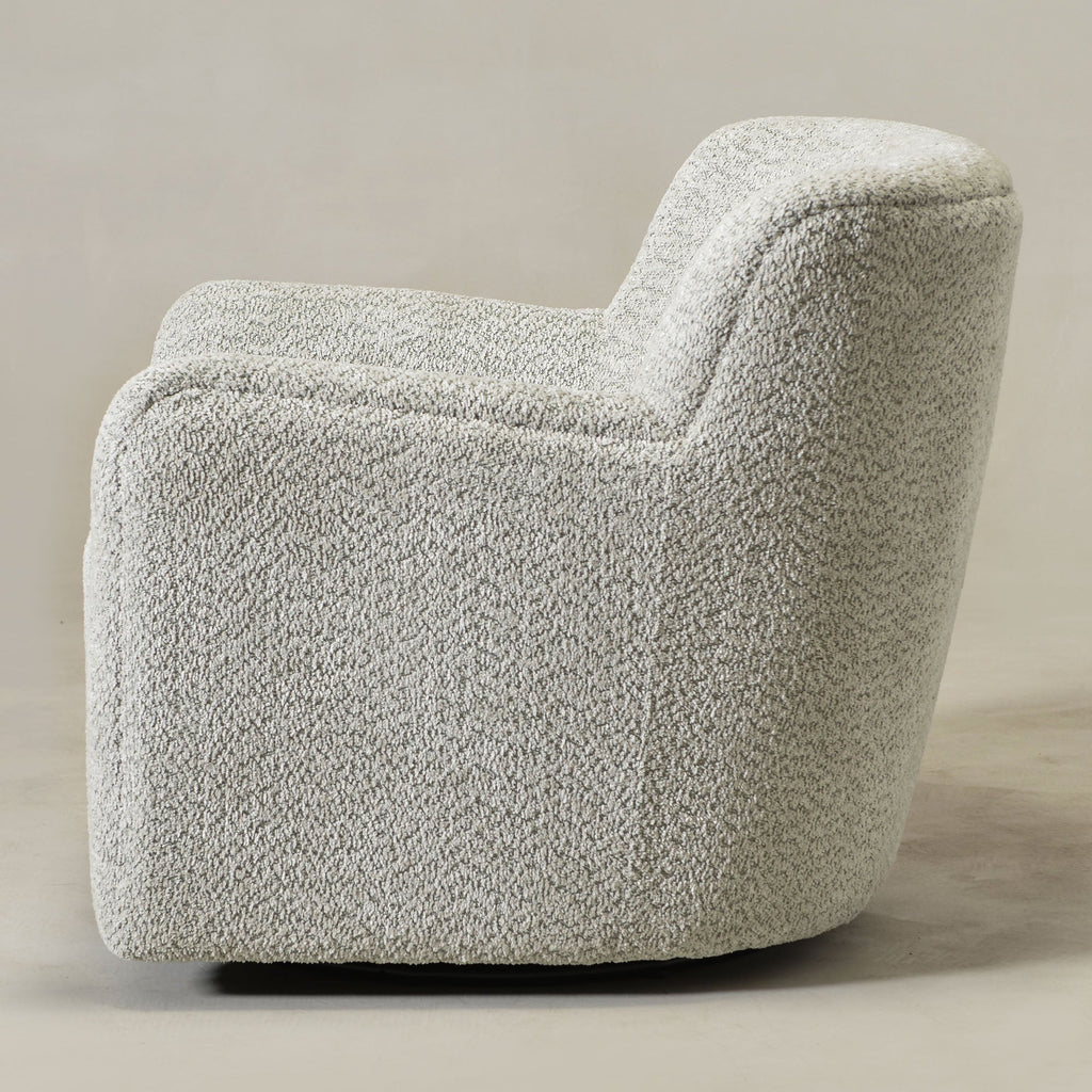 Vestie Chenille Swivel Barrel Chair