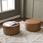 Elof Faux Leather Ottoman
