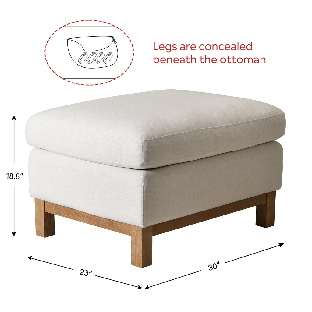 Albert Premium Linen Ottoman