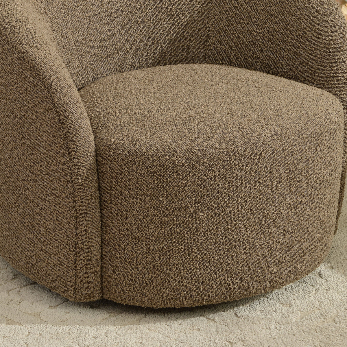 Everitte Bouclé Swivel Barrel Chair
