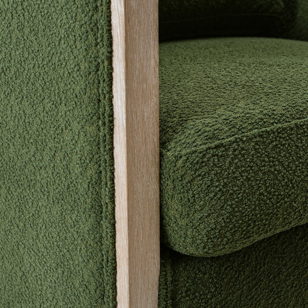 Claude Bouclé Swivel Barrel Chair