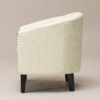 Logan Faux Leather Tufted Club Chair