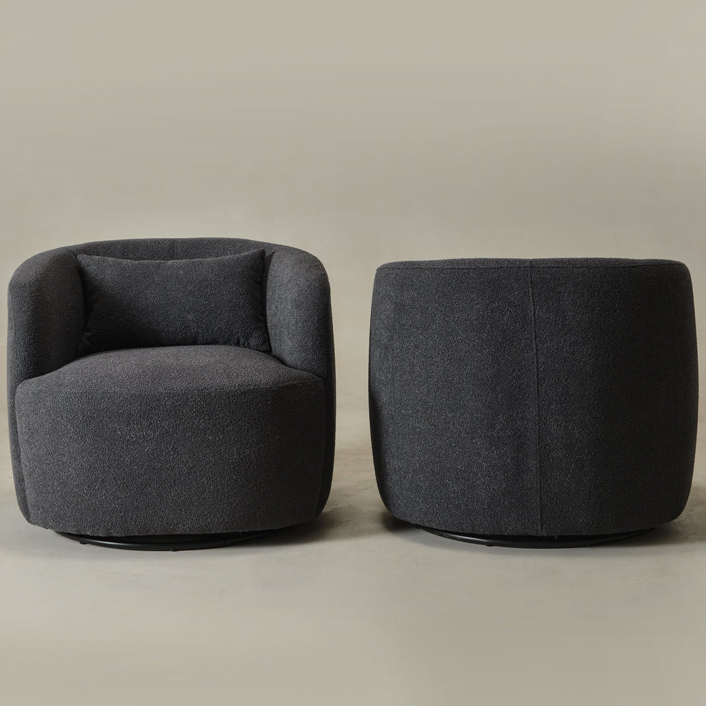 Ashlie Bouclé Swivel Barrel Chair