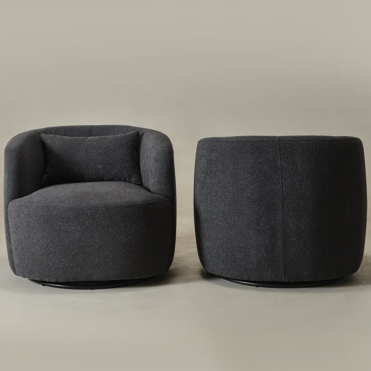 Ashlie Bouclé Swivel Barrel Chair