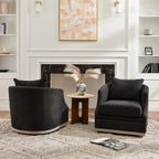 Minerva Linen Swivel Barrel Chair