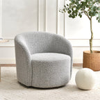 Everitte Bouclé Swivel Barrel Chair