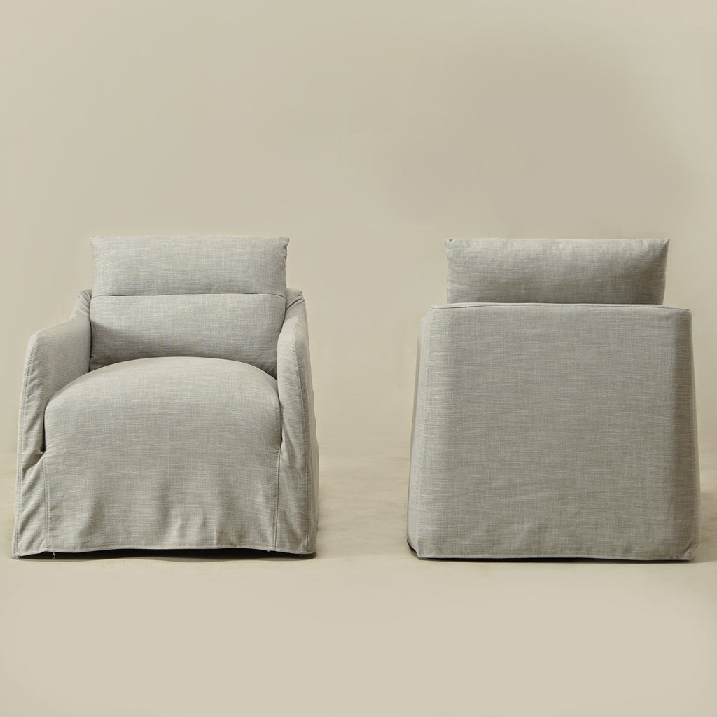 Clara Linen Slipcover Swivel Chair