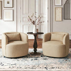 Ashlie Linen Swivel Barrel Chair