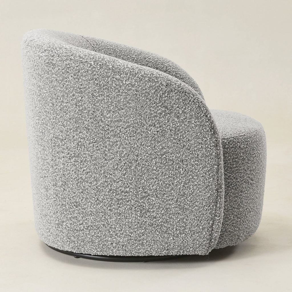 Everitte Bouclé Swivel Barrel Chair