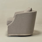 Minerva Linen Swivel Barrel Chair