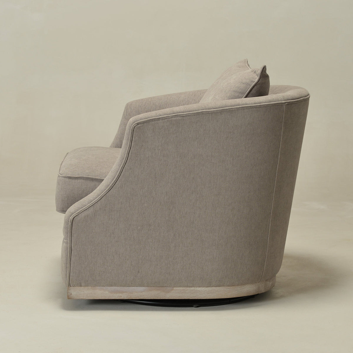 Minerva Linen Swivel Barrel Chair