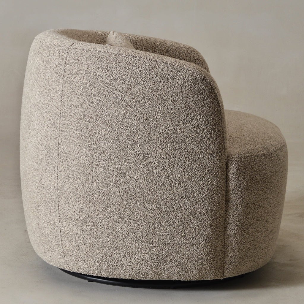 Ashlie Bouclé Swivel Barrel Chair