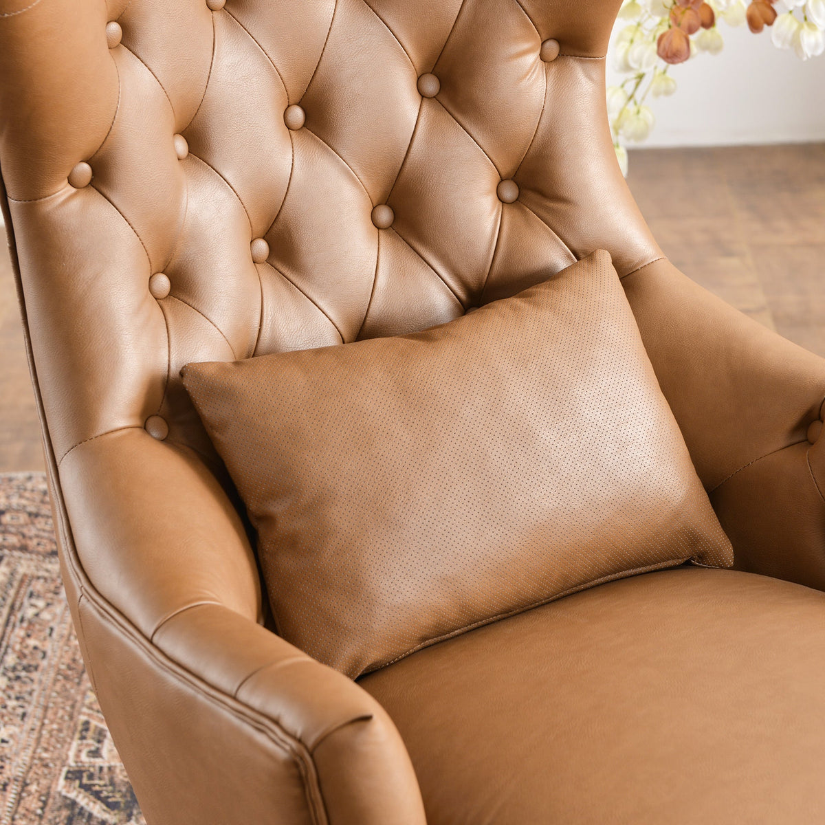 Letitia Faux Leather Wingback Chair