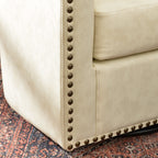 Logan Faux Leather Tufted Swivel Club Chair