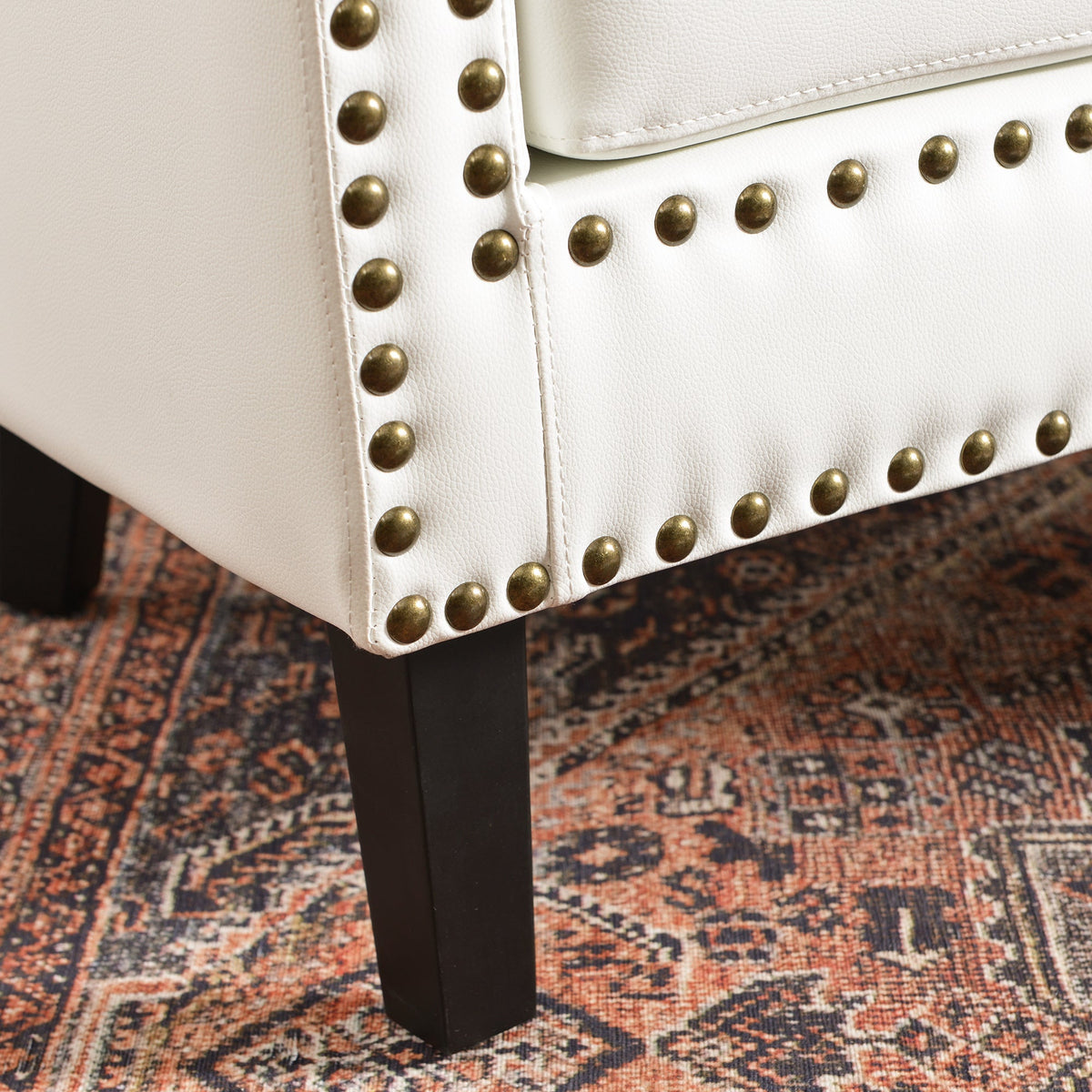 Louis Faux Leather Tufted Club Chair