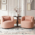 Ashlie Linen Swivel Barrel Chair