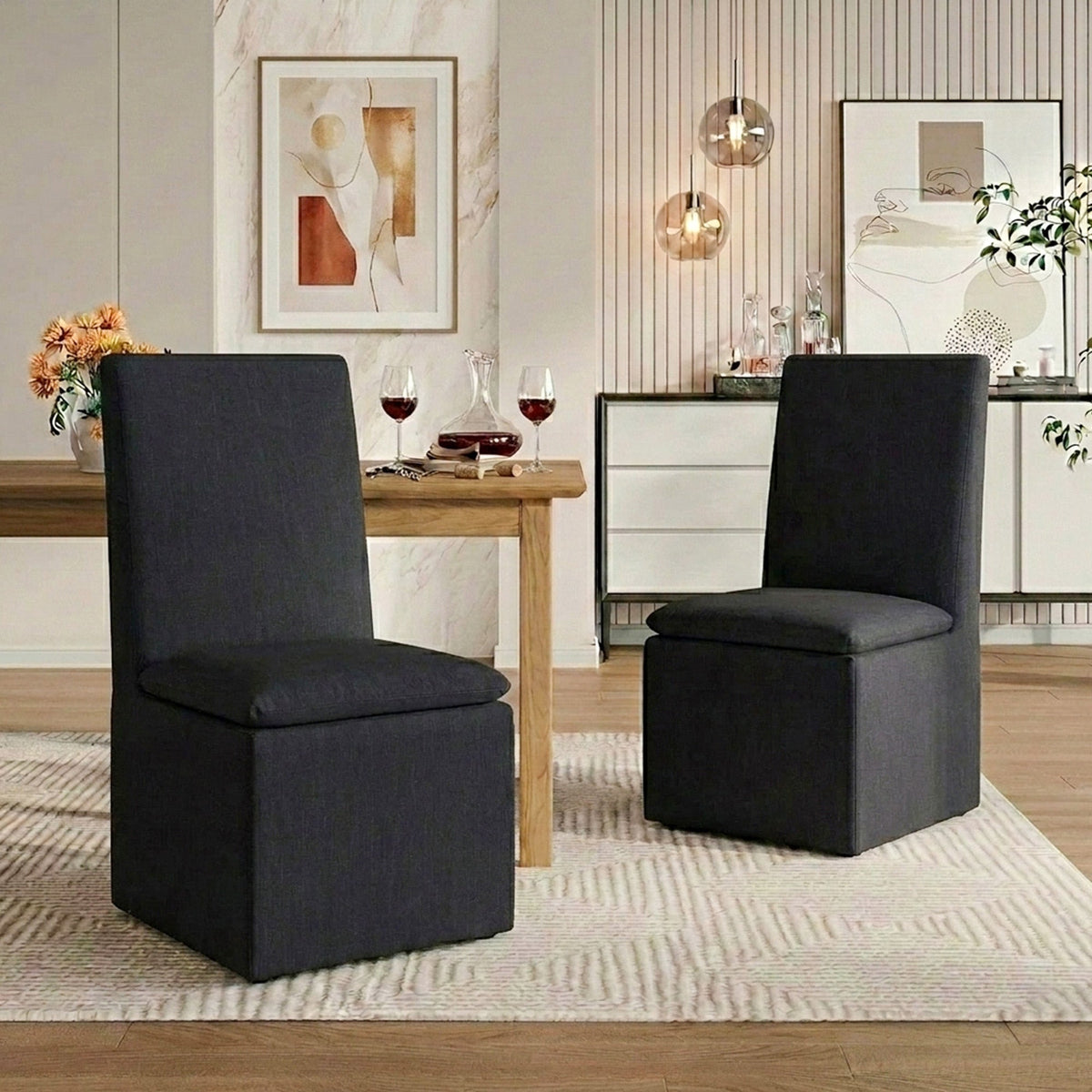 Diane Performance Dining Side Chair with Casters