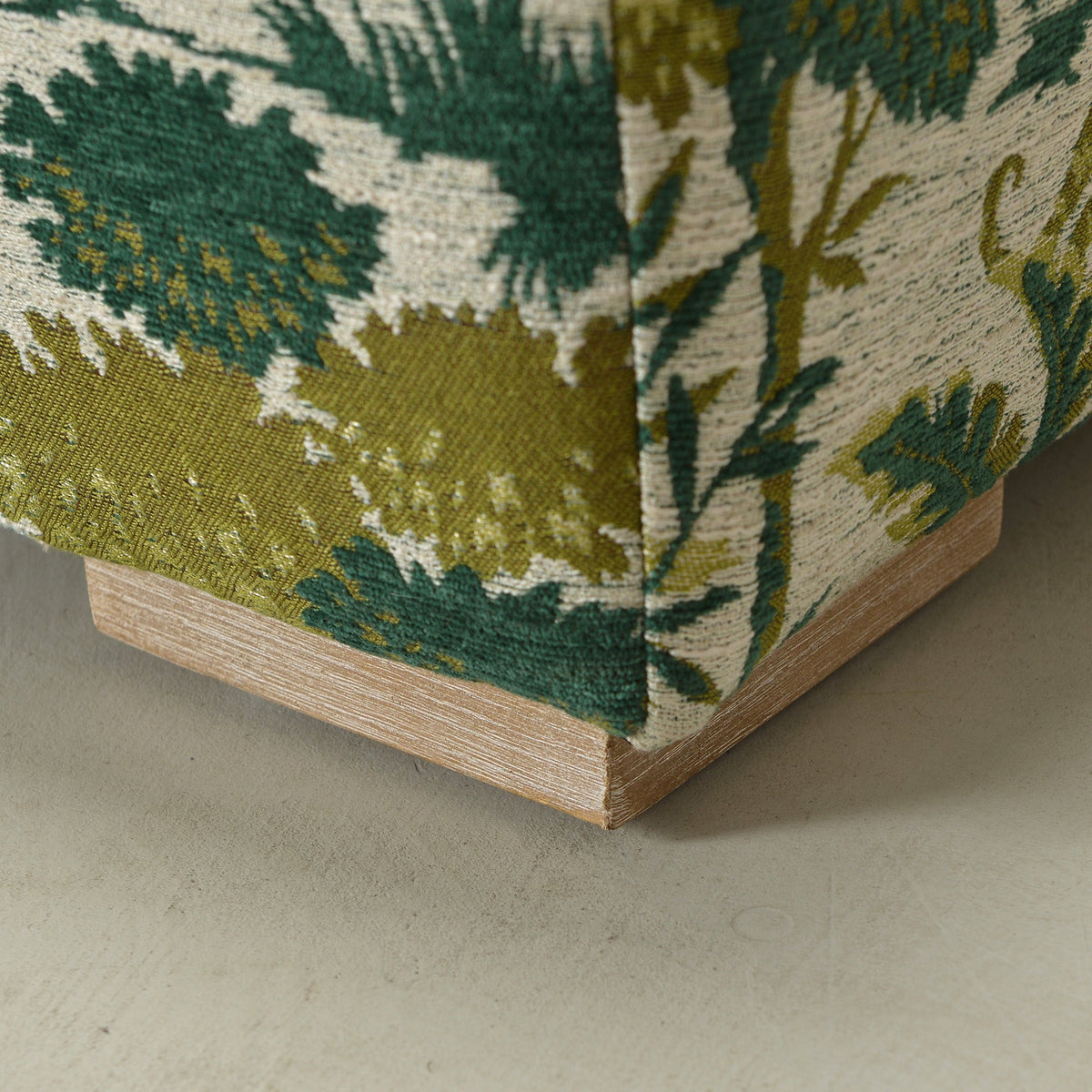 Teratect Exclusive | Ida Embroidered Fabric Square Ottoman