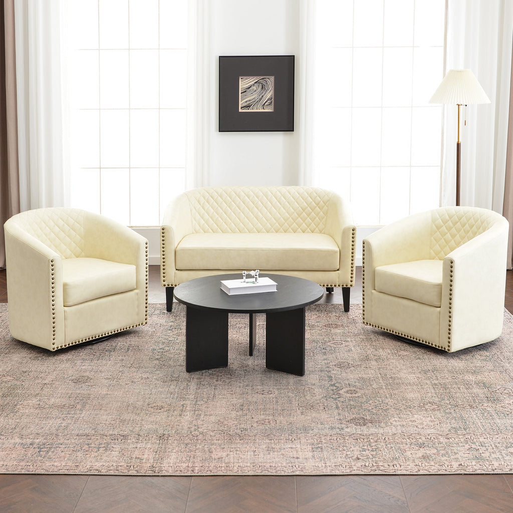 Logan Faux Leather Tufted Loveseat