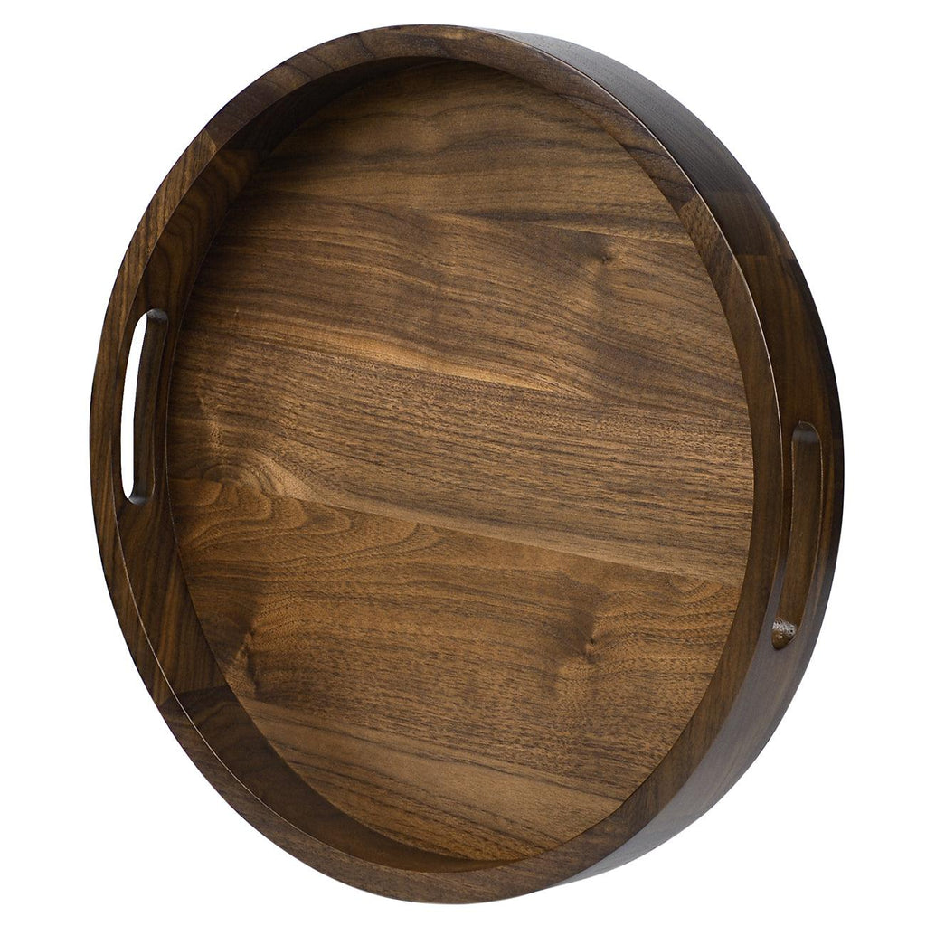 Teratect Round Black Walnut Serving Tray