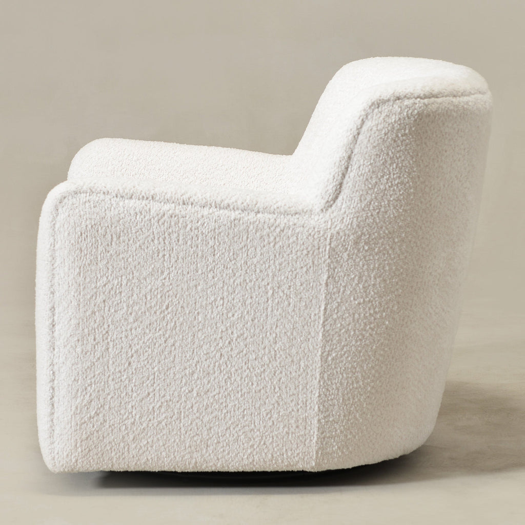 Vestie Chenille Swivel Barrel Chair