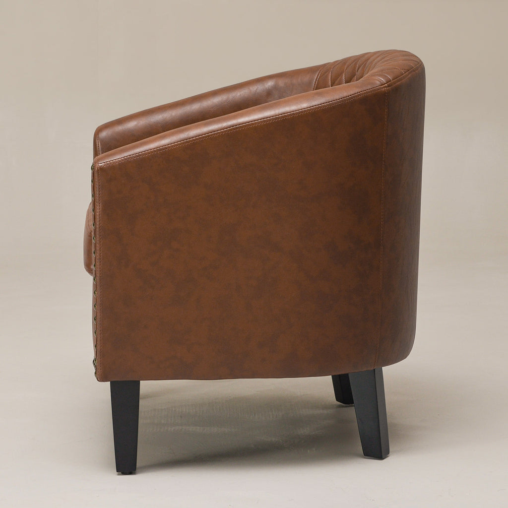 Logan Faux Leather Tufted Club Chair