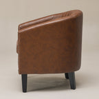 Logan Faux Leather Tufted Club Chair