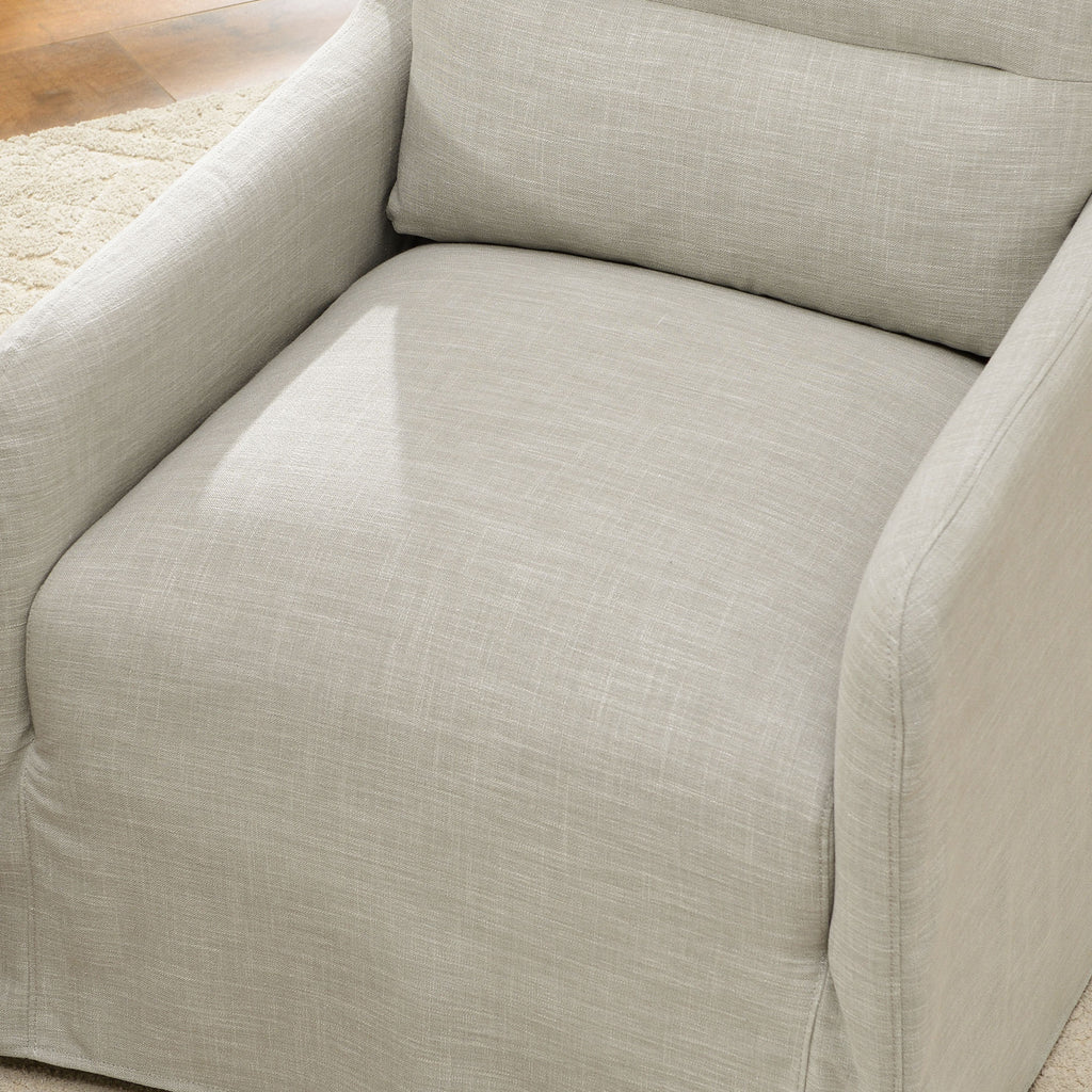 Clara Linen Slipcover Swivel Chair