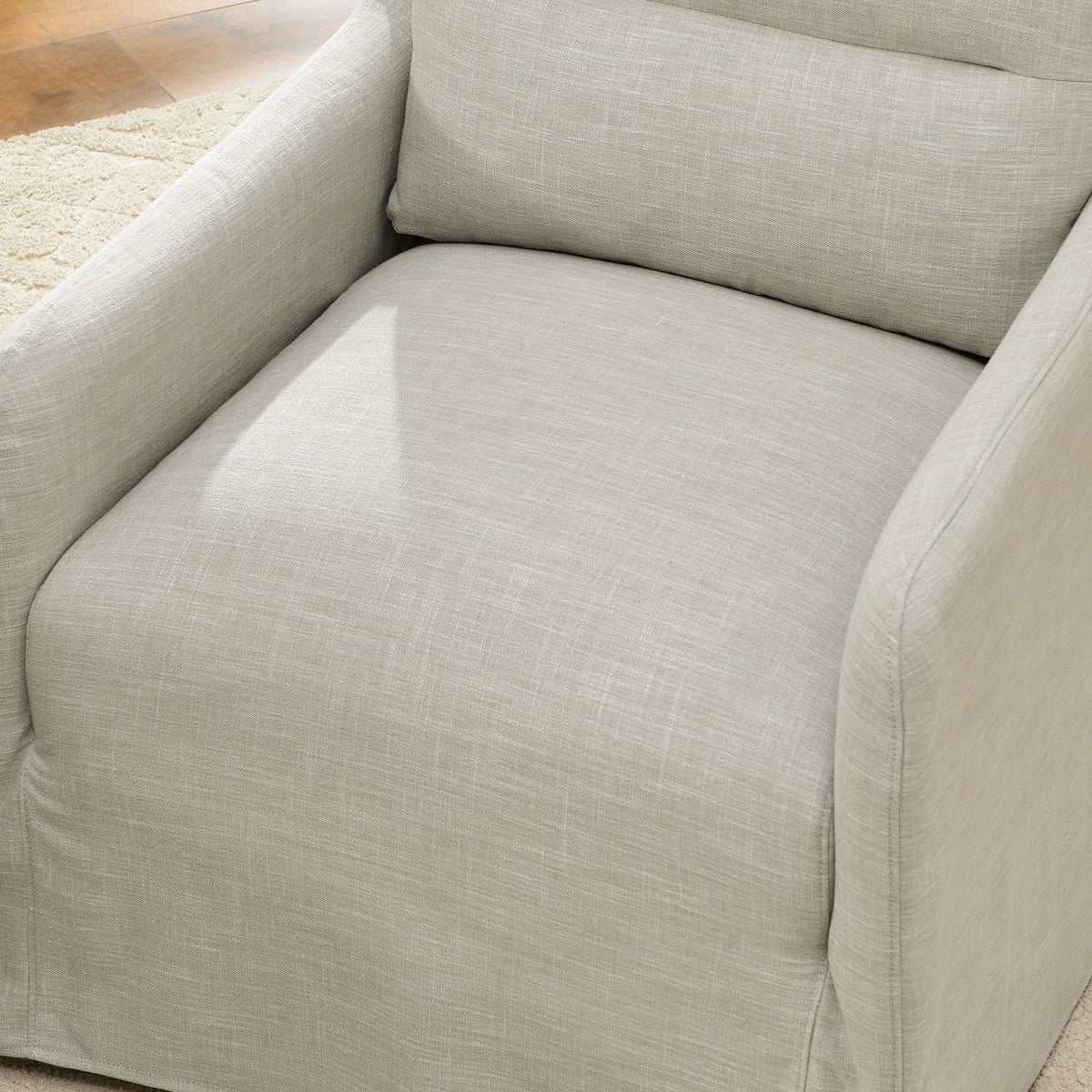Clara Linen Slipcover Swivel Chair