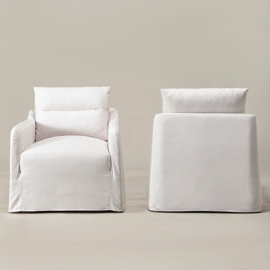 Clara Linen Slipcover Swivel Chair
