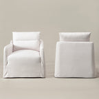 Clara Linen Slipcover Swivel Chair