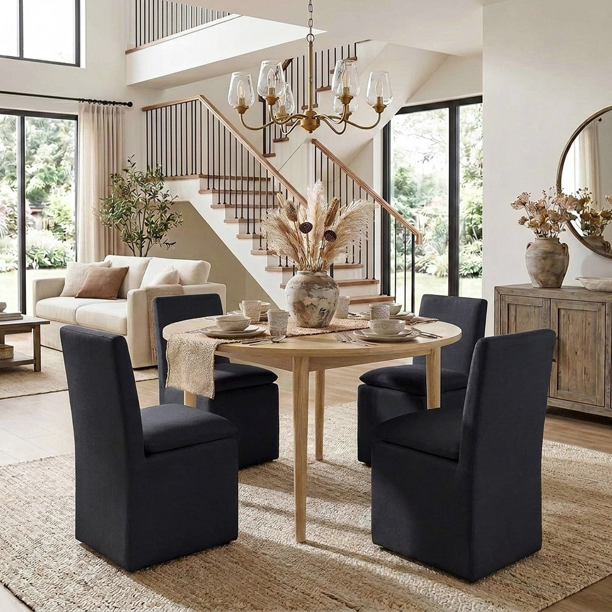 Diane Performance Dining Side Chair with Casters