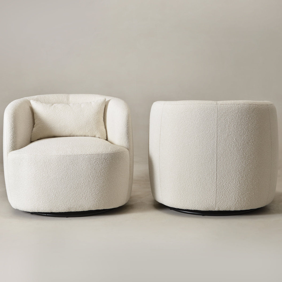 Ashlie Bouclé Swivel Barrel Chair