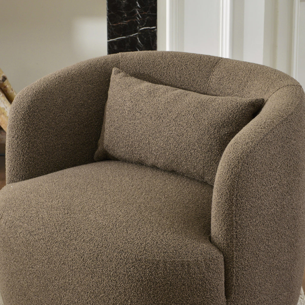 Ashlie Bouclé Swivel Barrel Chair