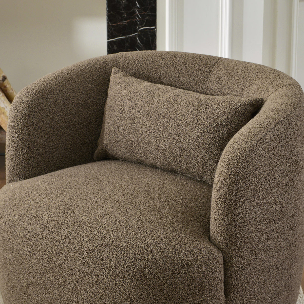 Ashlie Bouclé Swivel Barrel Chair