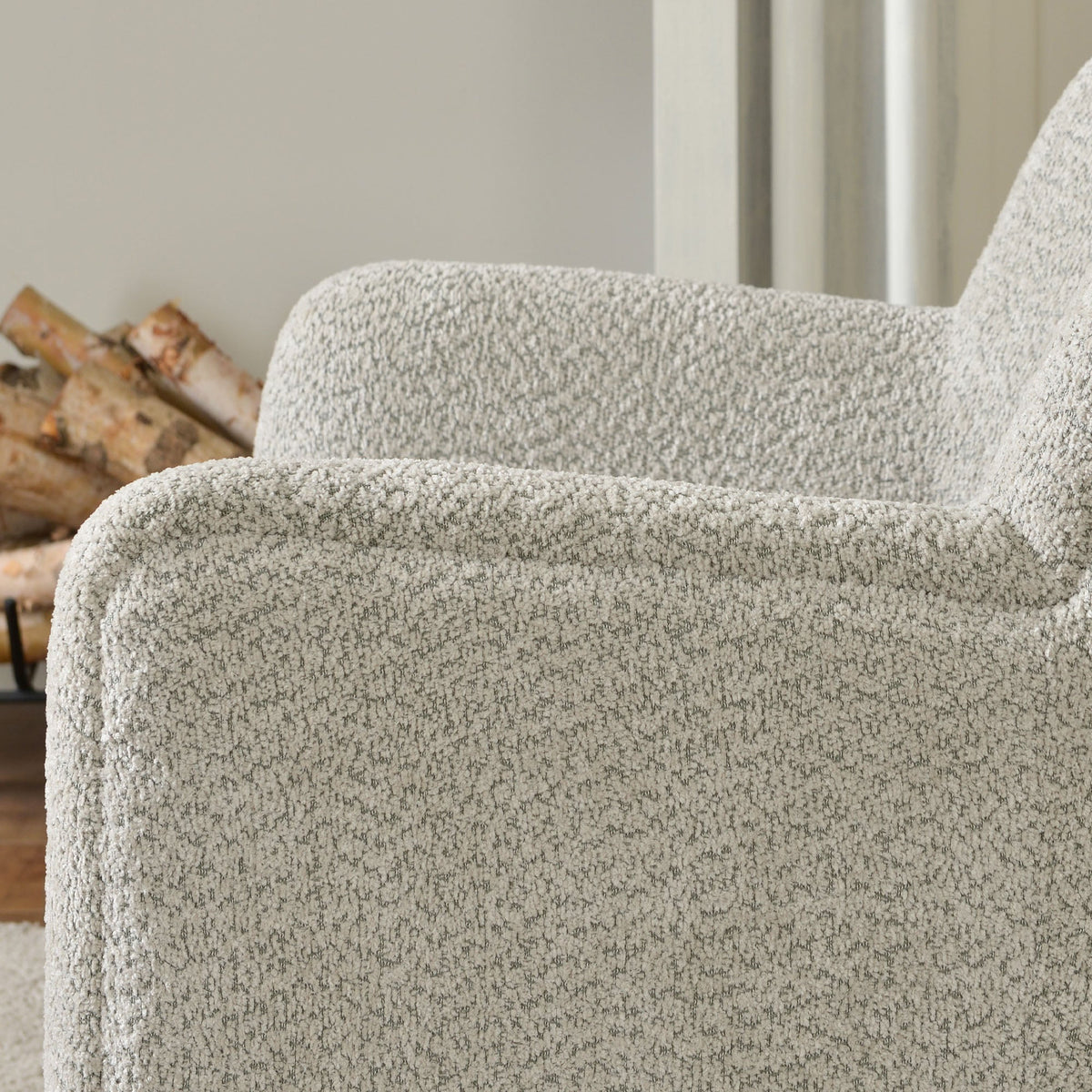 Vestie Chenille Swivel Barrel Chair
