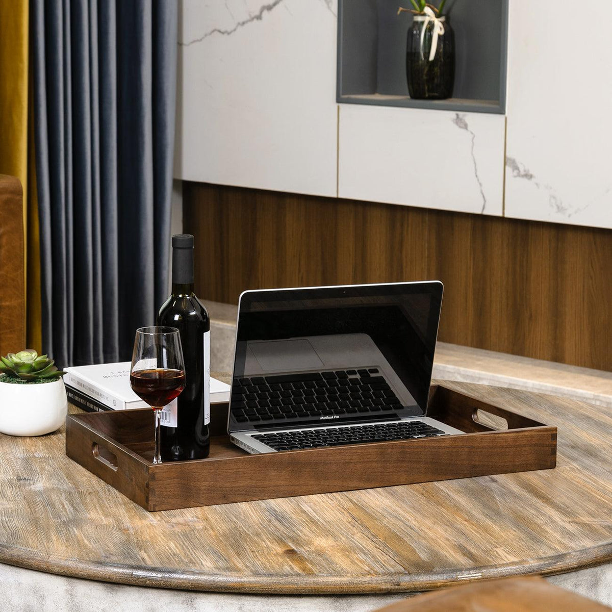 Teratect Rectangle Black Walnut Serving Tray