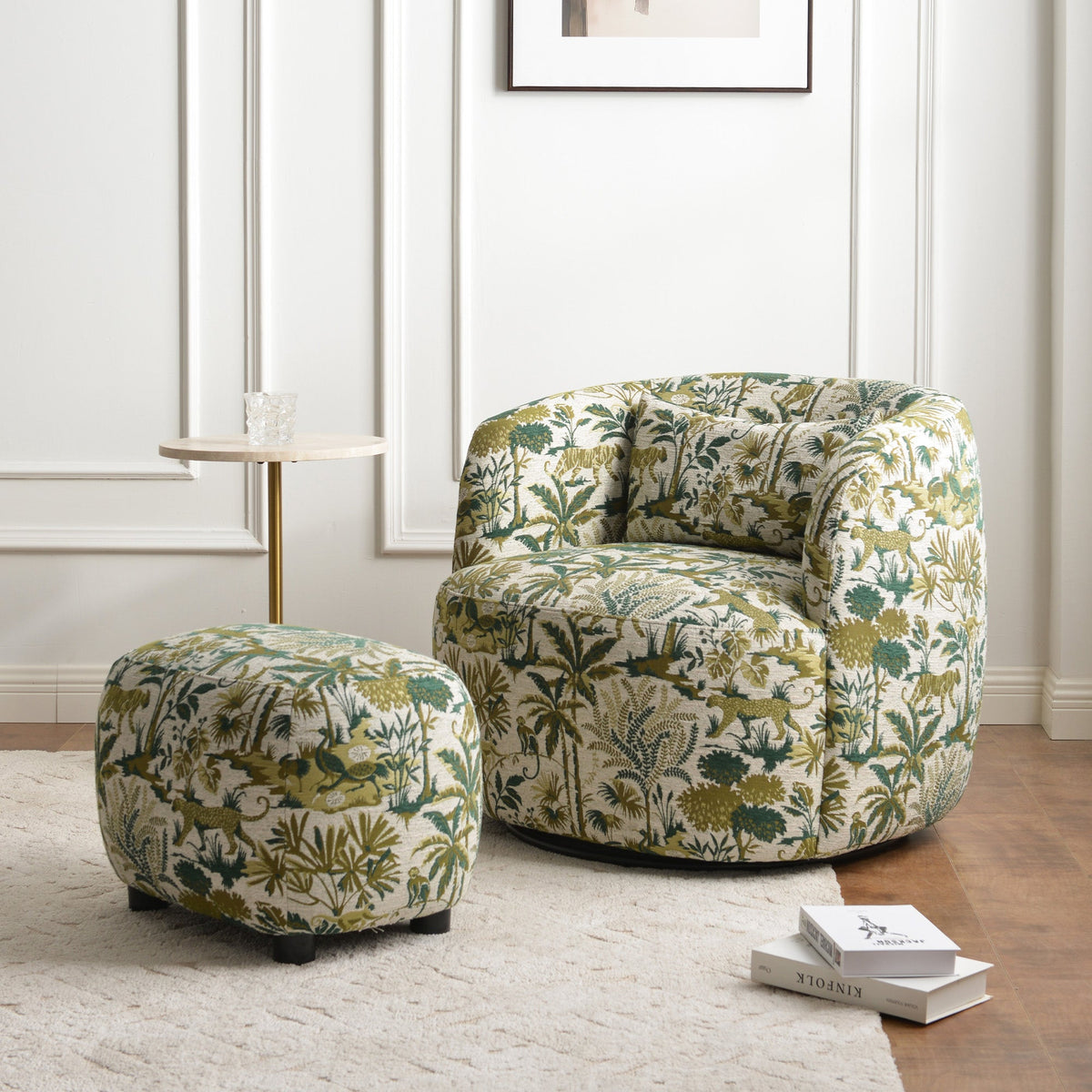 Teratect Exclusive | Ashlie Embroidered Fabric Swivel Chair