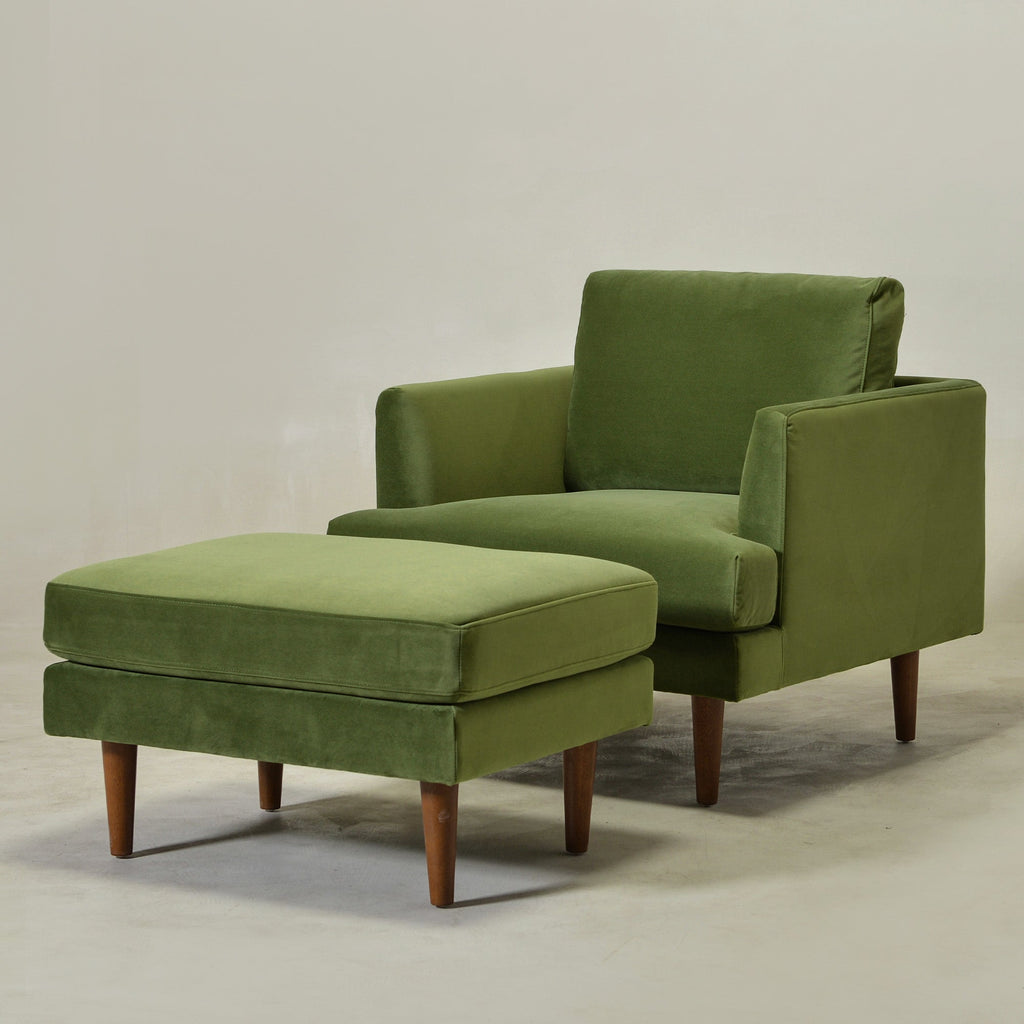 Samuel Tapered Arm Chair with ottoman