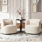 Ashlie Linen Swivel Barrel Chair