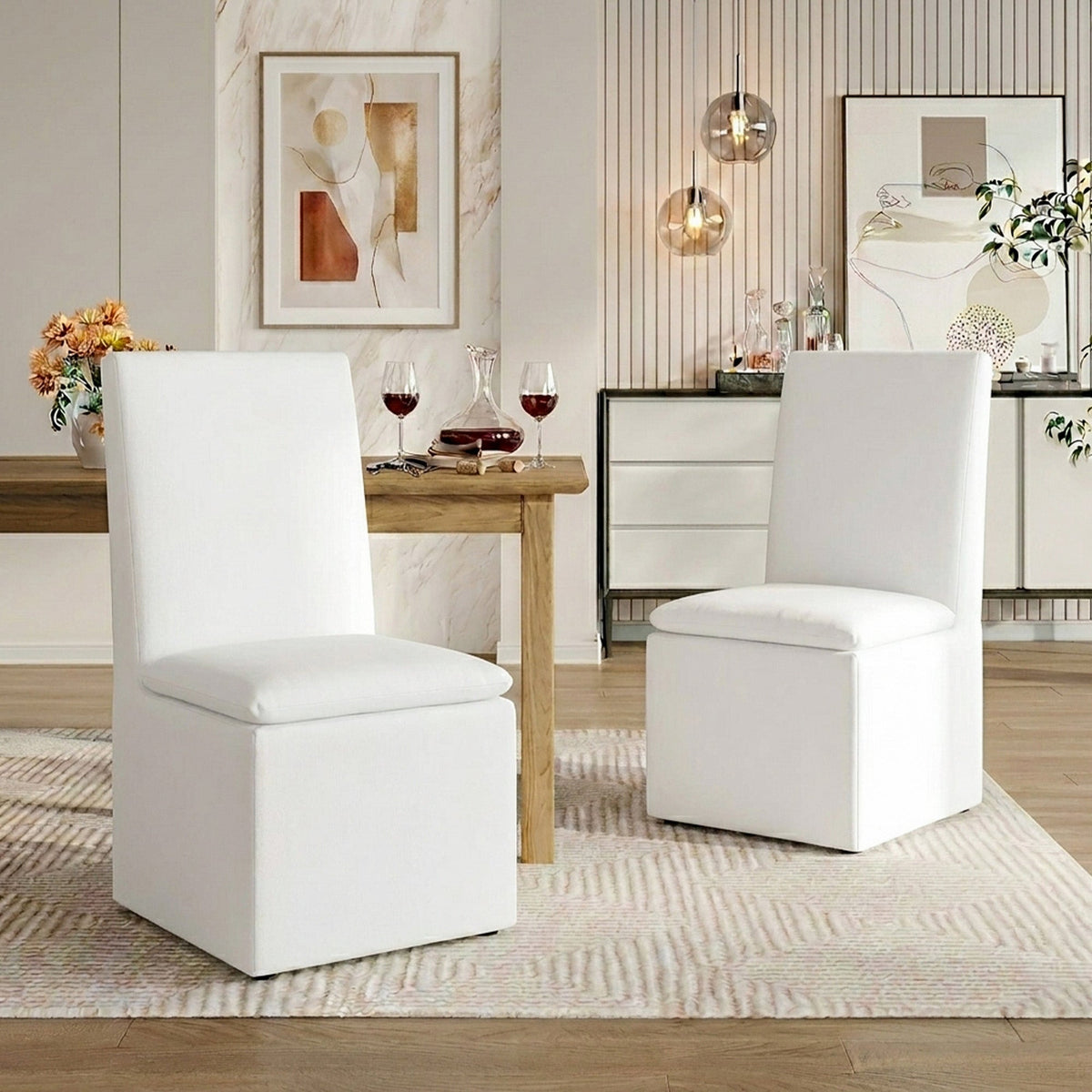 Diane Performance Dining Side Chair with Casters