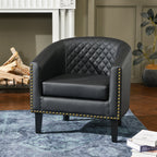 Logan Faux Leather Tufted Club Chair