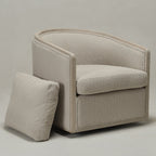 Claude Bouclé Swivel Barrel Chair